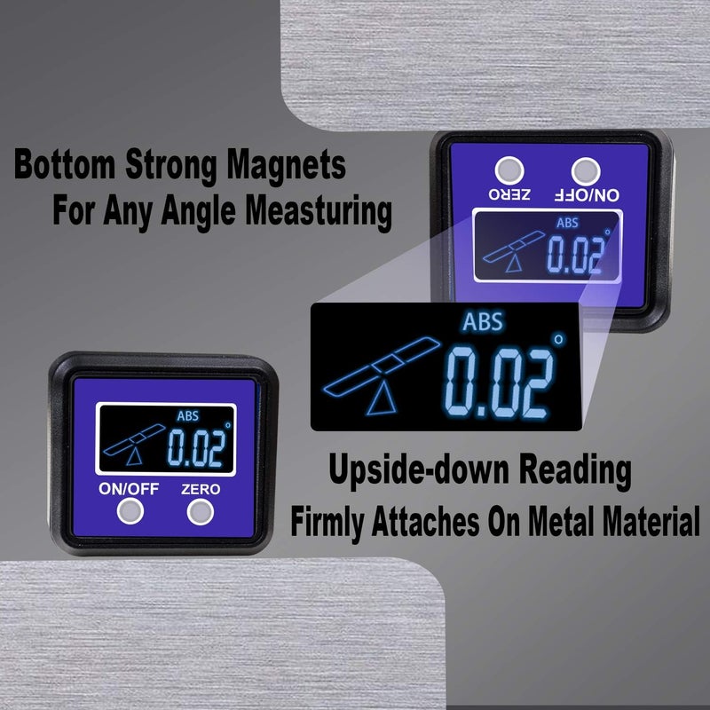 OUTIL Digital Angle Gauge and Protractor, Digital Angle Finder Inclinometer Level Box with Magnetic Base for Woodworking, Table Saw, Construction, Drilling Machinery, Masonry - Image 2